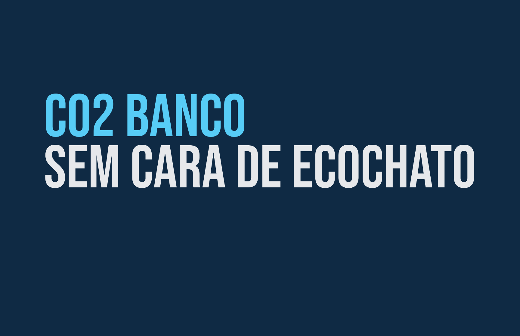 Capa do projeto CO2 Banco